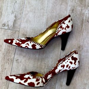 Gianni Bini cow print heels.